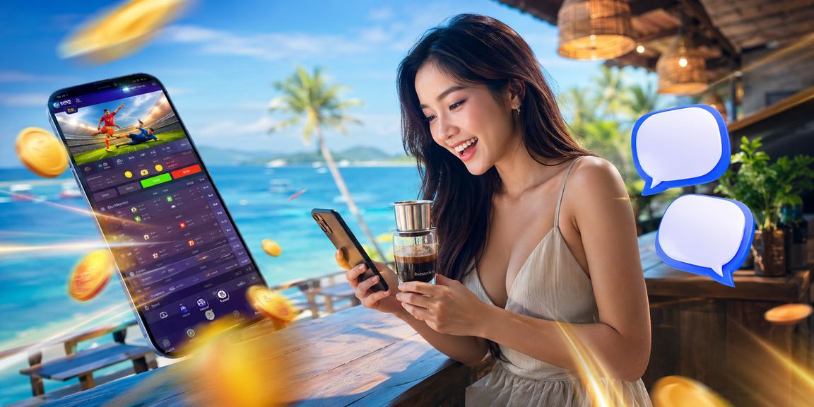 Người dùng xem ứng dụng casino tại quán cà phê Phú Quốc